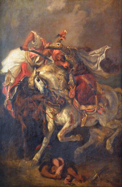 Combat of the Giaour and the Pasha by Ferdinand Victor Eugene Delacroix